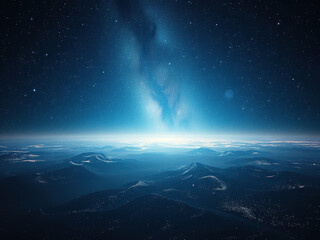 Fototapeta premium Sparkling stars and galaxies in a vast, dark universe, galaxies, stars, nebula, celestial bodies
