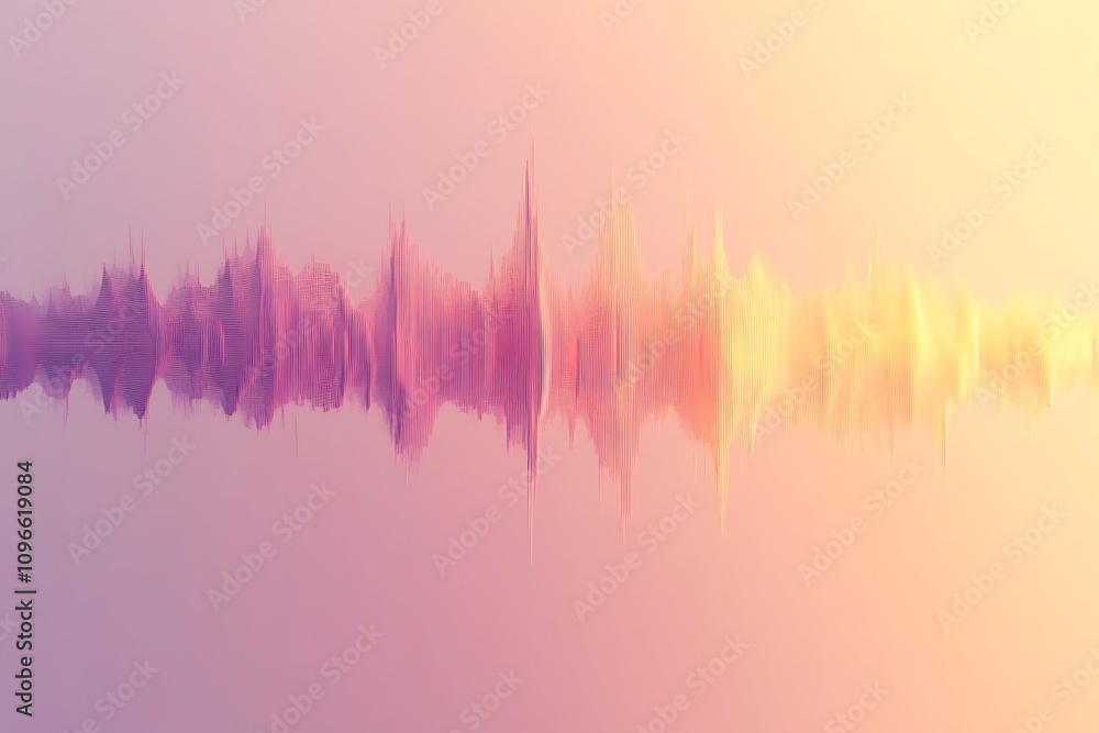 Poster abstract sound wave visualization with a gradient color scheme.