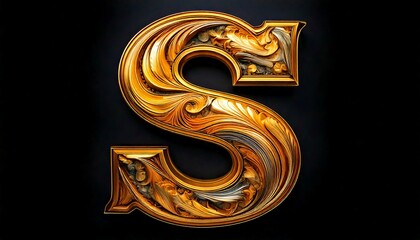 Capital letters on antrasit colored isolated background with abstract filling