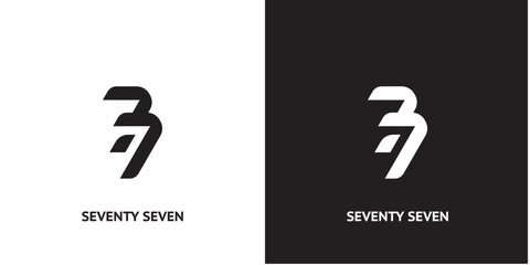seventy seven logo. Modern Technology vector logo icon symbol illustration