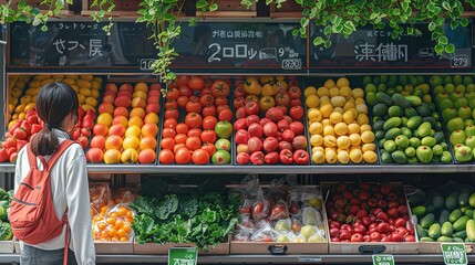 Person shopping for fresh produce at a local market