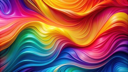 Obraz premium Abstract Rainbow Swirls of Color, Dynamically Flowing and Intertwining