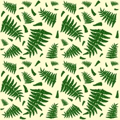 Forest seamless pattern with fern