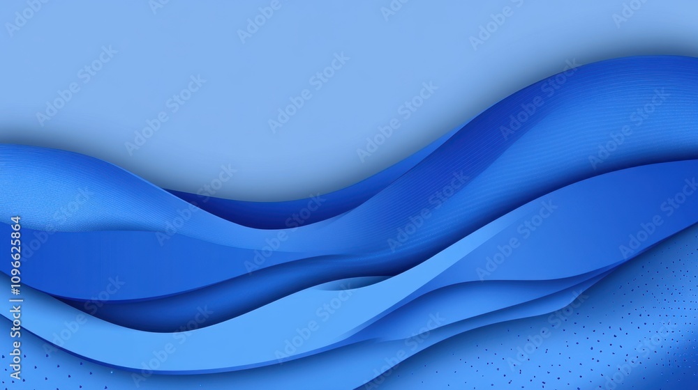 Poster luxurious abstract blue background featuring soft waves and glowing patterns, creating a tranquil vi
