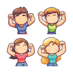 Group of Kids Expressing Happiness in Different Poses