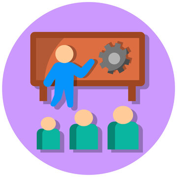 teacher presenting gear to students clip art preview