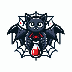 logo, illustration, spider, vampire, bat