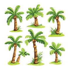 Cartoon Palm Trees with a Tropical Vibe