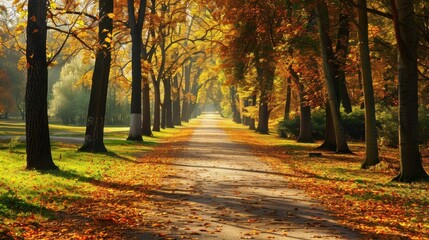 Naklejka premium Autumn Path in the Forest
