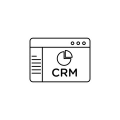 CRM vector icon outlined style.