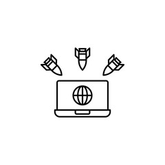 DDOS vector icon outlined style.