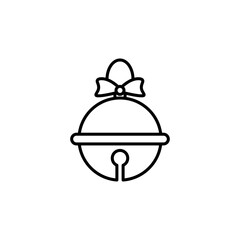 Jingle bell vector icon outlined style.