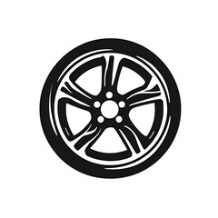Minimal Automotive Car Tire Logo Isolated on White Background