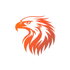 Obraz premium Bold Minimalist Eagle Logo Representing Wildlife on White Background