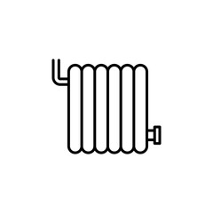 Radiator vector icon outlined style.