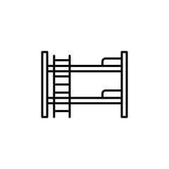 Bunk bed vector icon outlined style.