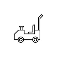 Pushing car vector icon outlined style.
