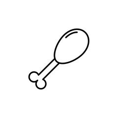 Chicken leg vector icon outlined style.