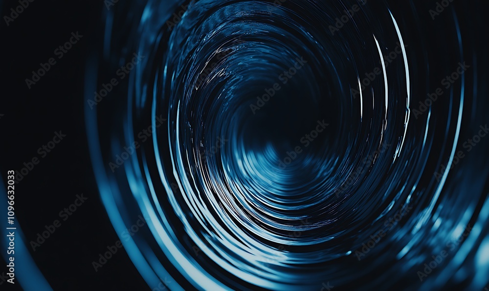 Poster abstract image of swirling blue water, creating a sense of depth and motion.