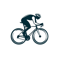 Obraz premium Cyclist in modern logo design cycling club identity graphic art urban setting close-up emblem concept for branding