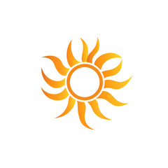 Fototapeta premium Minimalist Sun Logo with Radiant Geometric Lines on White Background