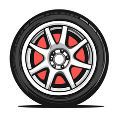 Obraz premium Car tire vector graphic automotive design digital illustration creative environment modern viewpoint mechanical concept
