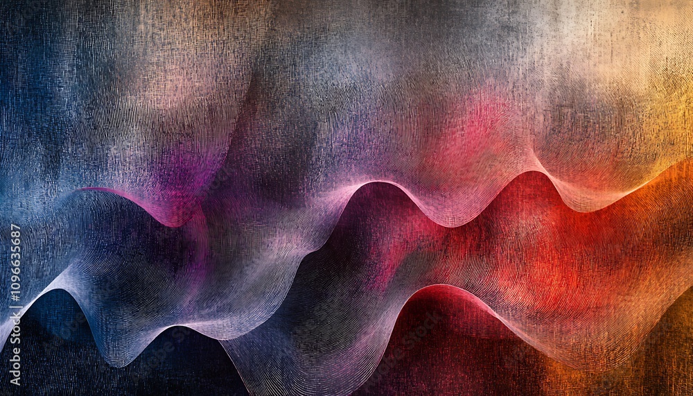 Poster abstract waves of color and texture create a dynamic visual experience.