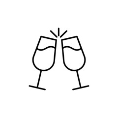 Champagne glasses vector icon outlined style.