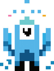 Blue Pixel Alien