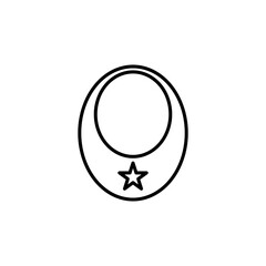 Baby bib vector icon outlined style.