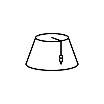 recommend clip art: Fez hat vector icon outlined style.