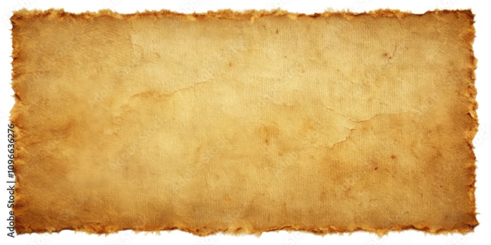 Poster A Textured Sheet of Aged Paper with a Torn and Frayed Edge, Suitable for Creating Vintage Backgrounds or Adding a Rustic Feel to Designs