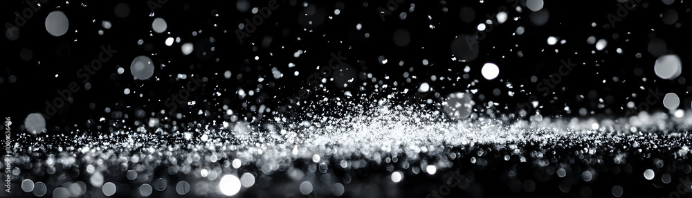 Poster abstract glittering background with falling particles