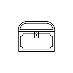 Treasure chest vector icon outlined style.