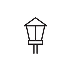 Street lamp vector icon outlined style.