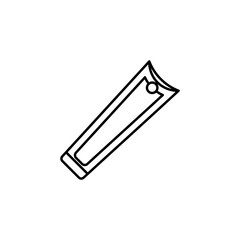 Nail clippers vector icon outlined style.