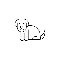 Little puppy vector icon outlined style.