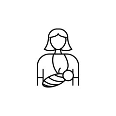 Breastfeeding vector icon outlined style.