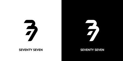 seventy seven logo. Modern Technology vector logo icon symbol 