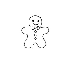 Gingerbread - Christmas sticker. Happy New Year Decoration. Merry Christmas Holiday. New Year and Xmas Celebration.