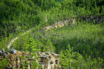 Forested slopes of the Dyukinsky quarry