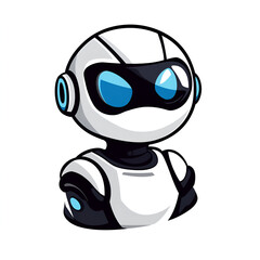 Obraz premium Futuristic robot mascot design for robotics company digital art technology environment creative viewpoint innovative concept
