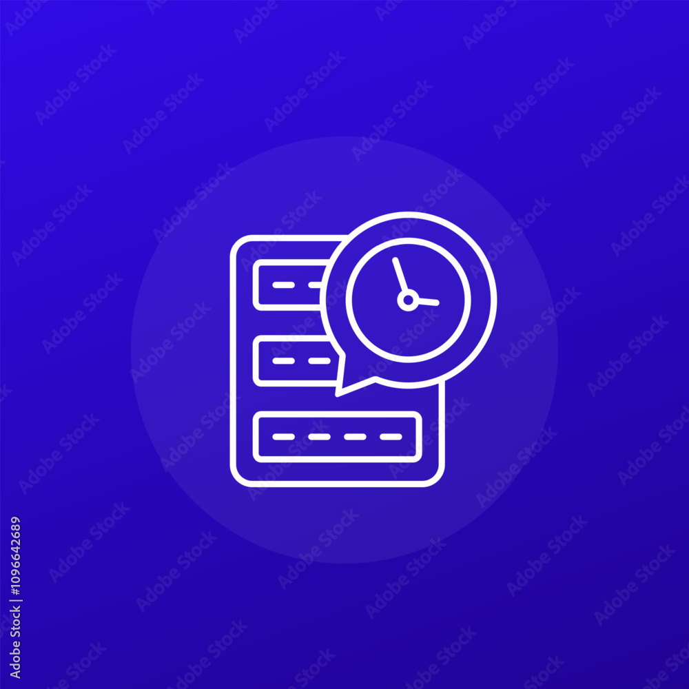 Poster real time data icon in line design