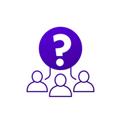 people and question mark icon, vector design