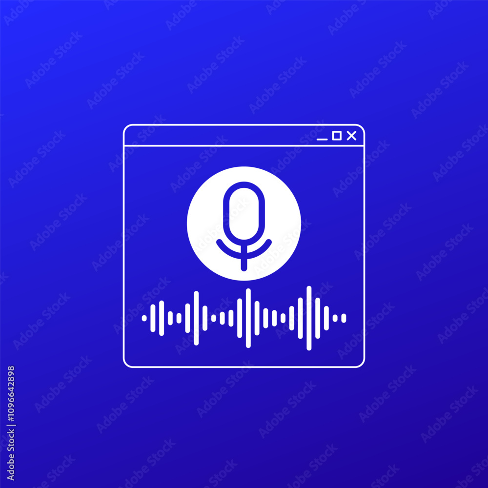 Poster voice recognition vector design for web and apps