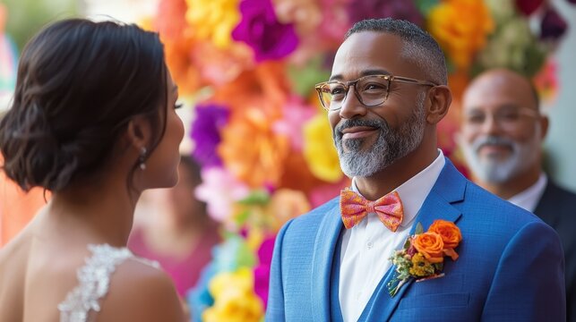 Diverse and Inclusive LGBTQ Wedding Ceremony with Joyful Guests