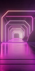 Hypnotic Neon Tunnel Design: A Futuristic Architectural Perspective