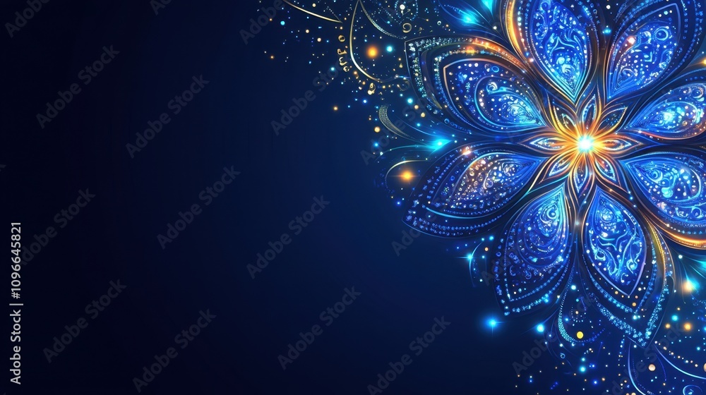 Aufkleber shimmering blue gradient background with soft luminous details and intricate patterns, perfect for l