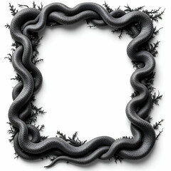 Fototapeta premium Snake border white background copy space