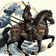 Armored Samurai on Horseback